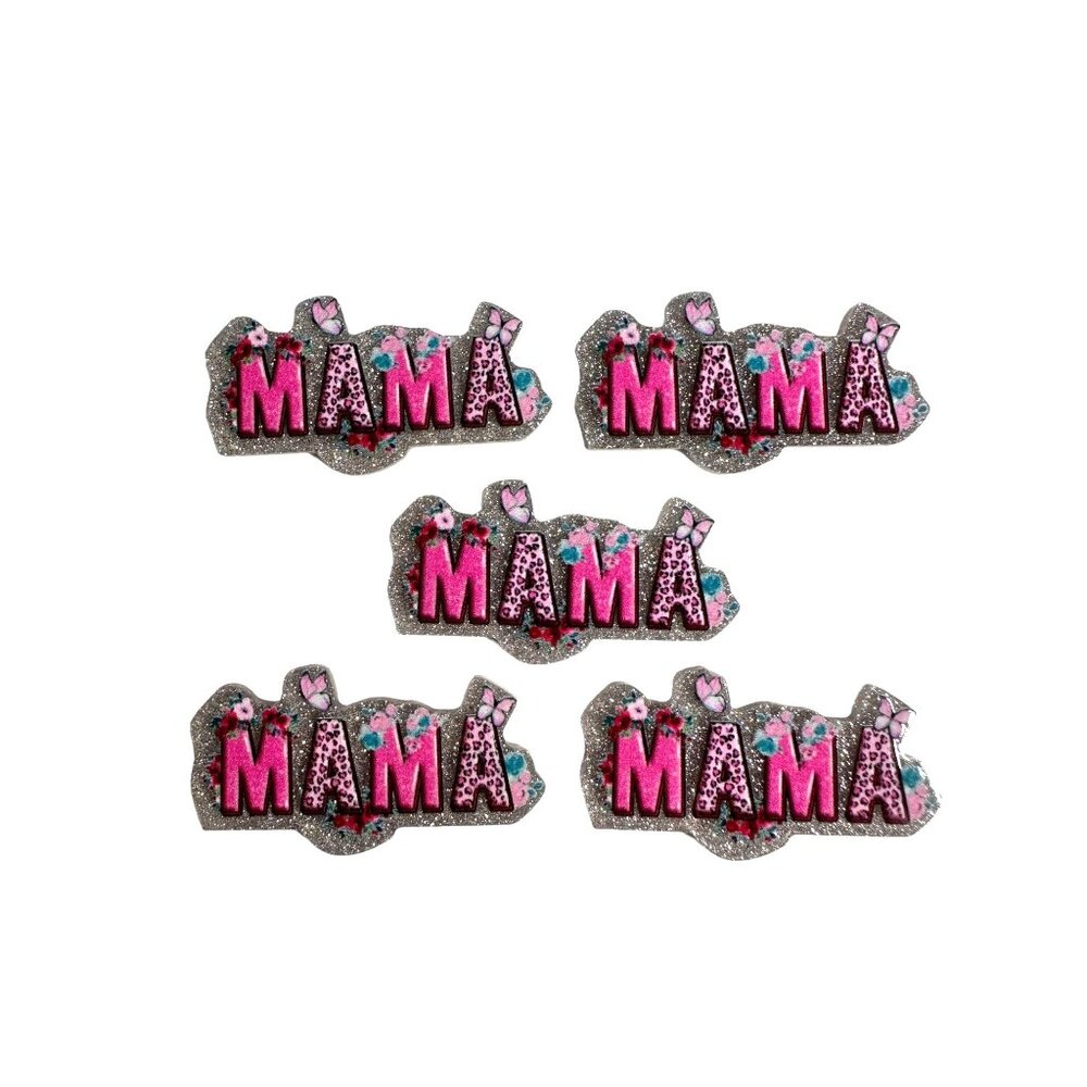 10 Pc Mama Mom Mother Acrylic Flat Back Charm For Earrings Jewelry Charms DIY Cr